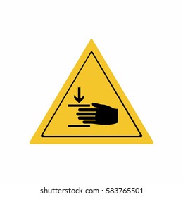 Crushing of hands sign vector design isolated on white background