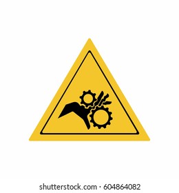 Crushing of hands sign vector design isolated on white background