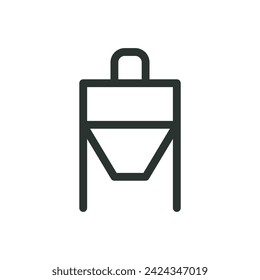 Crushing machine isolated icon, vertical feed mixer vector symbol with editable stroke