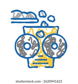 esmagamento pedra máquina ícone doodle esboço vetor. esmagamento pedra máquina sinal. ilustração símbolo isolado