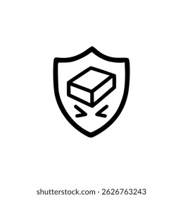 Crushproof outline icon or Crushproof proof label vector isolated. Best Crushproof label for websites, product packaging design, print design and more.