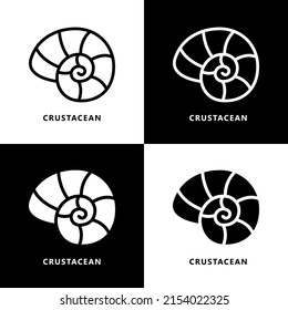 Crustacean Icon Cartoon. Sea Animal Symbol Vector Logo