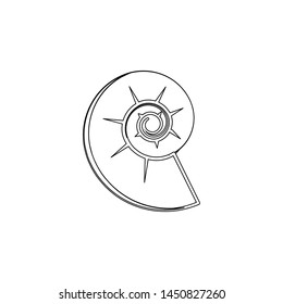 Crustacean, sea shell cartoon icon. Element of prehistoric for mobile concept and web apps icon. Outline, thin line icon for website design and development, app development