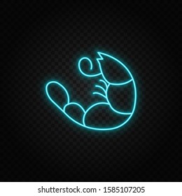 crustacean seafood neon icon. Blue and yellow neon vector icon.