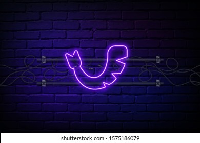 Crustacean seafood vector neon icon. Food blue neon illustration. Crustacean seafood vector neon icon. Shrimp neon. The Chinese restaurant illuminated sign. Vector isolated illustration