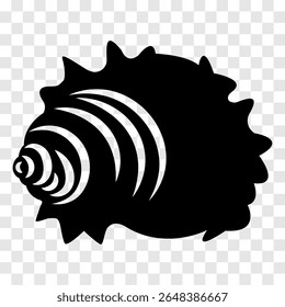 Crustacean shell. Abstract drawing, silhouette. Black on white background, vector.