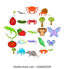 Crustaceans icons set. Cartoon set of 25 crustaceans vector icons for web isolated on white background