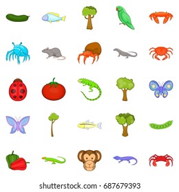 Crustaceans icons set. Cartoon set of 25 crustaceans vector icons for web isolated on white background