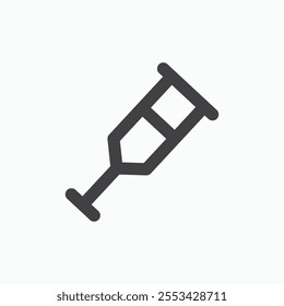 Crutch black solid vecor icon