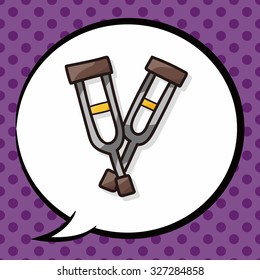 Crutch color doodle, speech bubble