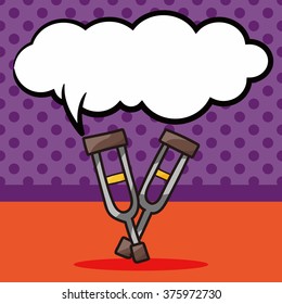 Crutch color doodle, speech bubble