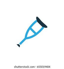 Crutch Colorful Icon Symbol. Premium Quality Isolated Spike Element In Trendy Style.