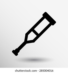 Crutch or crutches icon with flat design element