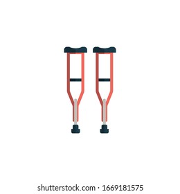 Crutch filled outline icons. Vector illustration. Editable stroke. Isolated icon suitable for web, infographics, interface and apps.