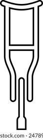 Crutch flaches schwarzes Vektorgrafik-Symbol.