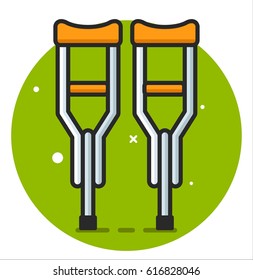 Crutch flat icon