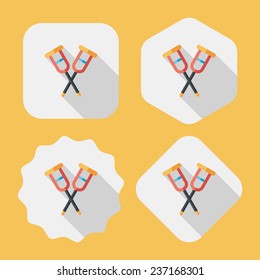Crutch flat icon with long shadow,eps10