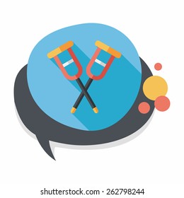 Crutch flat icon with long shadow,eps10