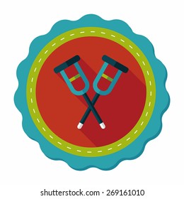 Crutch flat icon with long shadow,eps10