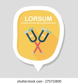 Crutch flat icon with long shadow,eps10