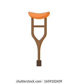 crutch flat icon. vector illustration.