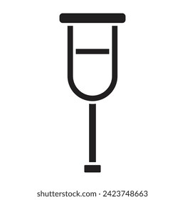 Icono de muleta plana. ilustración vectorial.