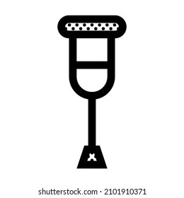 Crutch. Icon Filled with Dots.
