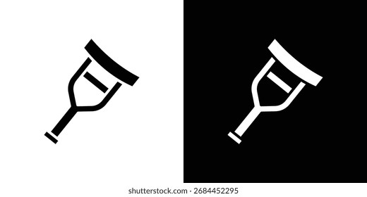 Crutch icon in flat style, filled black symbol