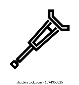 crutch icon isolated sign symbol vector illustration - high quality black style vector icons
