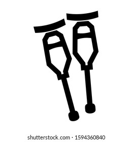 crutch icon isolated sign symbol vector illustration - high quality black style vector icons
