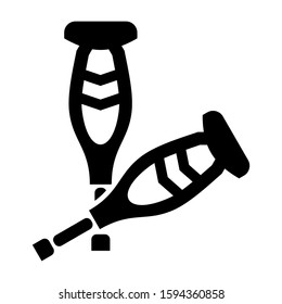 crutch icon isolated sign symbol vector illustration - high quality black style vector icons
