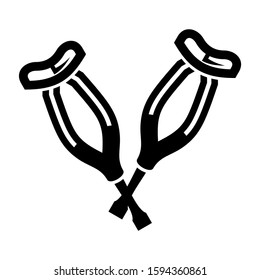crutch icon isolated sign symbol vector illustration - high quality black style vector icons
