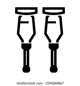 crutch icon isolated sign symbol vector illustration - high quality black style vector icons
