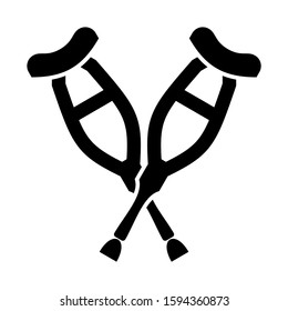 crutch icon isolated sign symbol vector illustration - high quality black style vector icons

