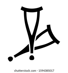 crutch icon isolated sign symbol vector illustration - high quality black style vector icons
