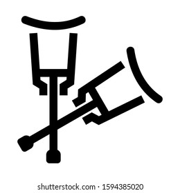 crutch icon isolated sign symbol vector illustration - high quality black style vector icons
