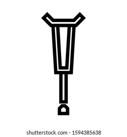 crutch icon isolated sign symbol vector illustration - high quality black style vector icons
