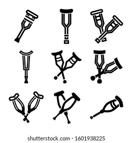 crutch icon isolated sign symbol vector illustration - Collection of high quality black style vector icons
