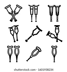 crutch icon isolated sign symbol vector illustration - Collection of high quality black style vector icons

