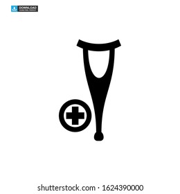 crutch icon isolated sign symbol vector illustration - high quality black style vector icons
