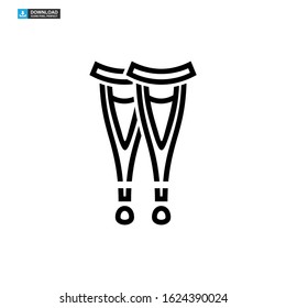 crutch icon isolated sign symbol vector illustration - high quality black style vector icons
