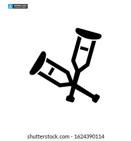 crutch icon isolated sign symbol vector illustration - high quality black style vector icons

