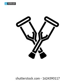crutch icon isolated sign symbol vector illustration - high quality black style vector icons

