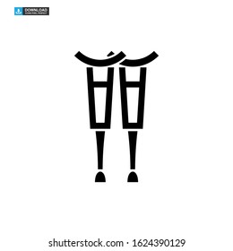 crutch icon isolated sign symbol vector illustration - high quality black style vector icons

