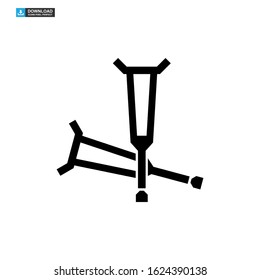 crutch icon isolated sign symbol vector illustration - high quality black style vector icons
