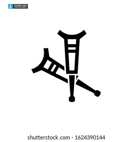 crutch icon isolated sign symbol vector illustration - high quality black style vector icons
