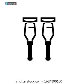 crutch icon isolated sign symbol vector illustration - high quality black style vector icons
