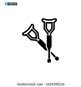 crutch icon isolated sign symbol vector illustration - high quality black style vector icons
