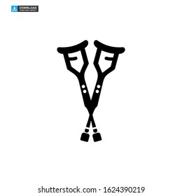 crutch icon isolated sign symbol vector illustration - high quality black style vector icons
