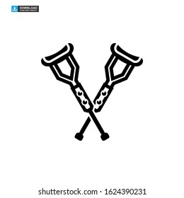 crutch icon isolated sign symbol vector illustration - high quality black style vector icons
